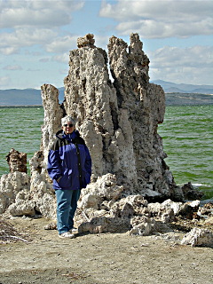 Here is Marren next to a tufa showing their size.
