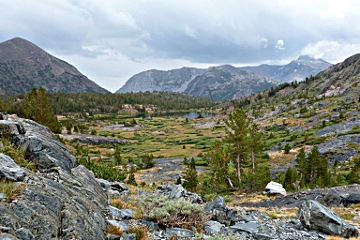 View down Mine Creek valley from above Fantail Lake.