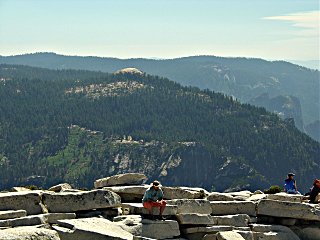 Glacier Point and Sentinel Dome as seen from Half Dome