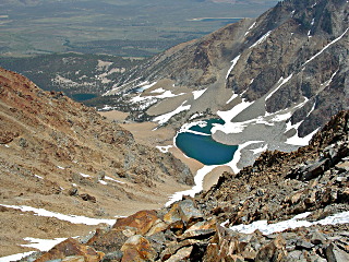 Kidney Lake at the bottom of the south side of the ridge.