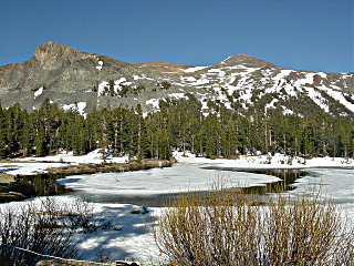 A view of Mt. Dana from the parking lot at Tioga Pass.